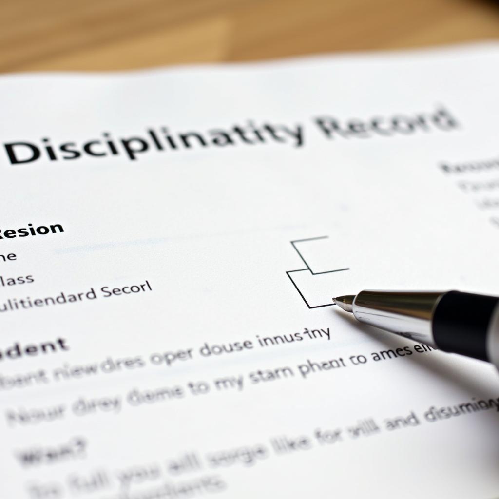 Disciplinary record