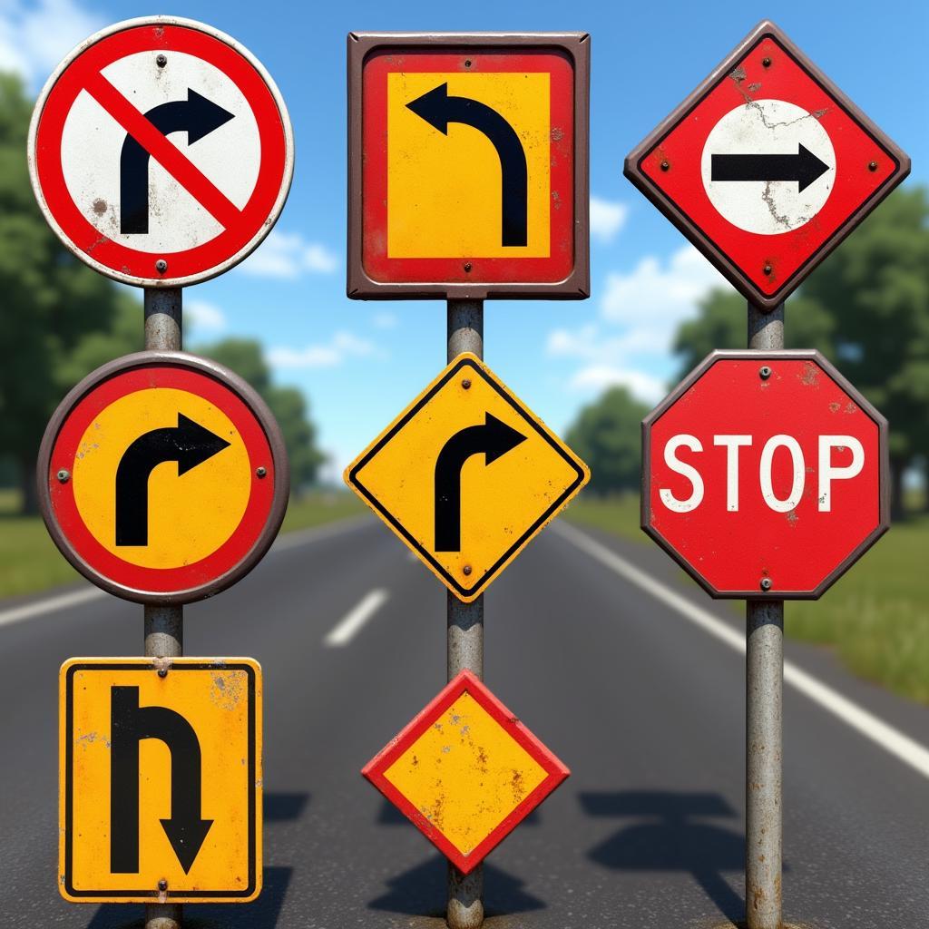 Traffic signs in a video game