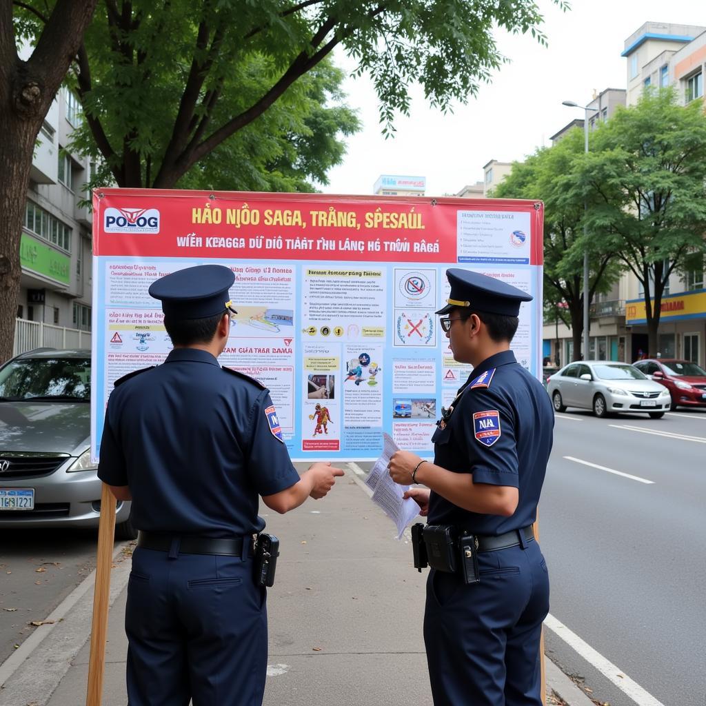 Cảnh sát giao thông tuyên truyền luật