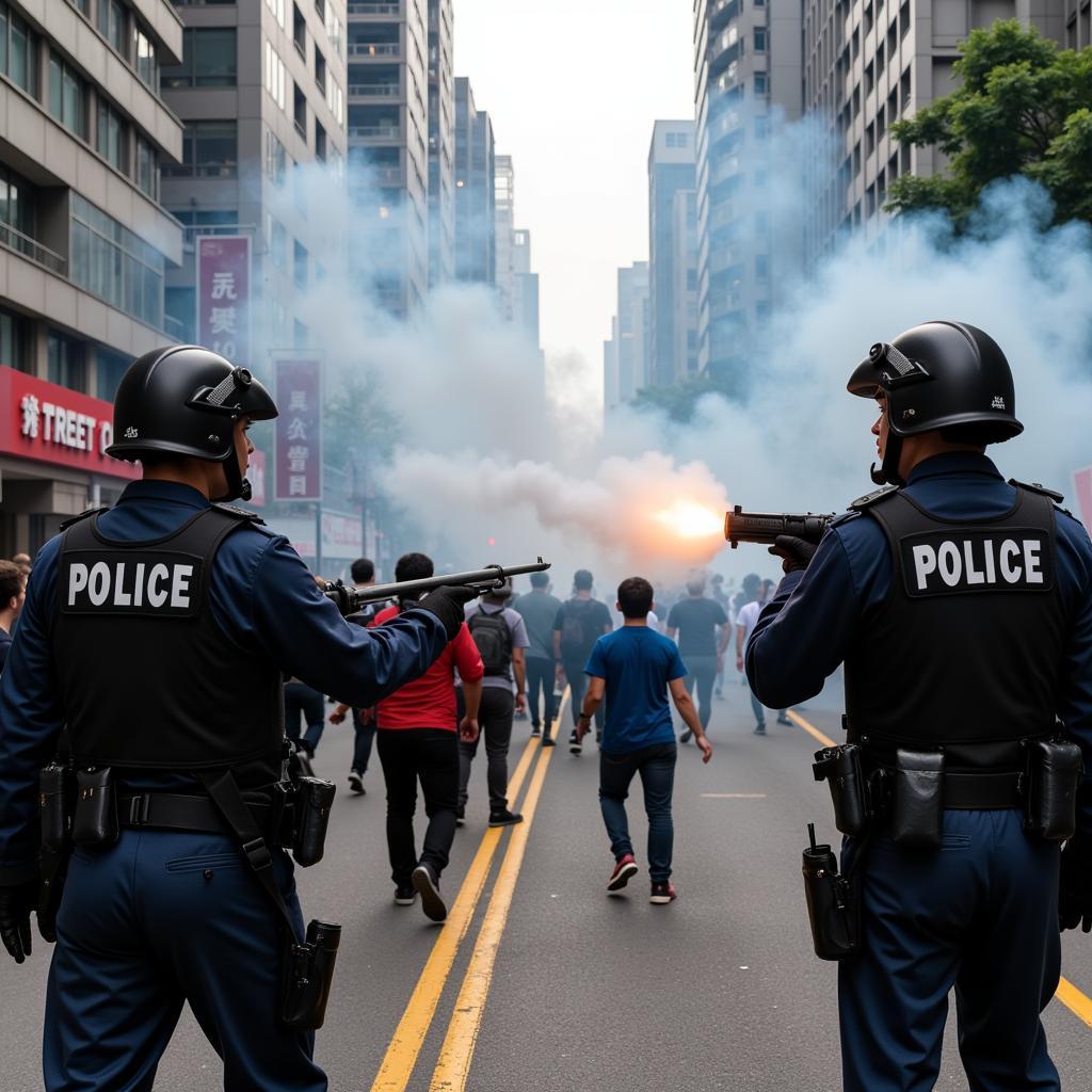 Hong Kong Police Using Tear Gas