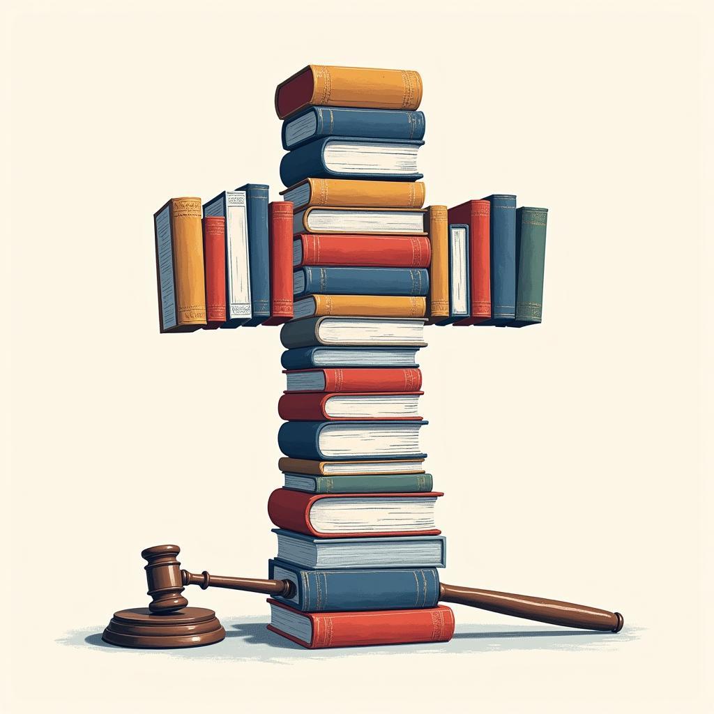 Law school cross illustration