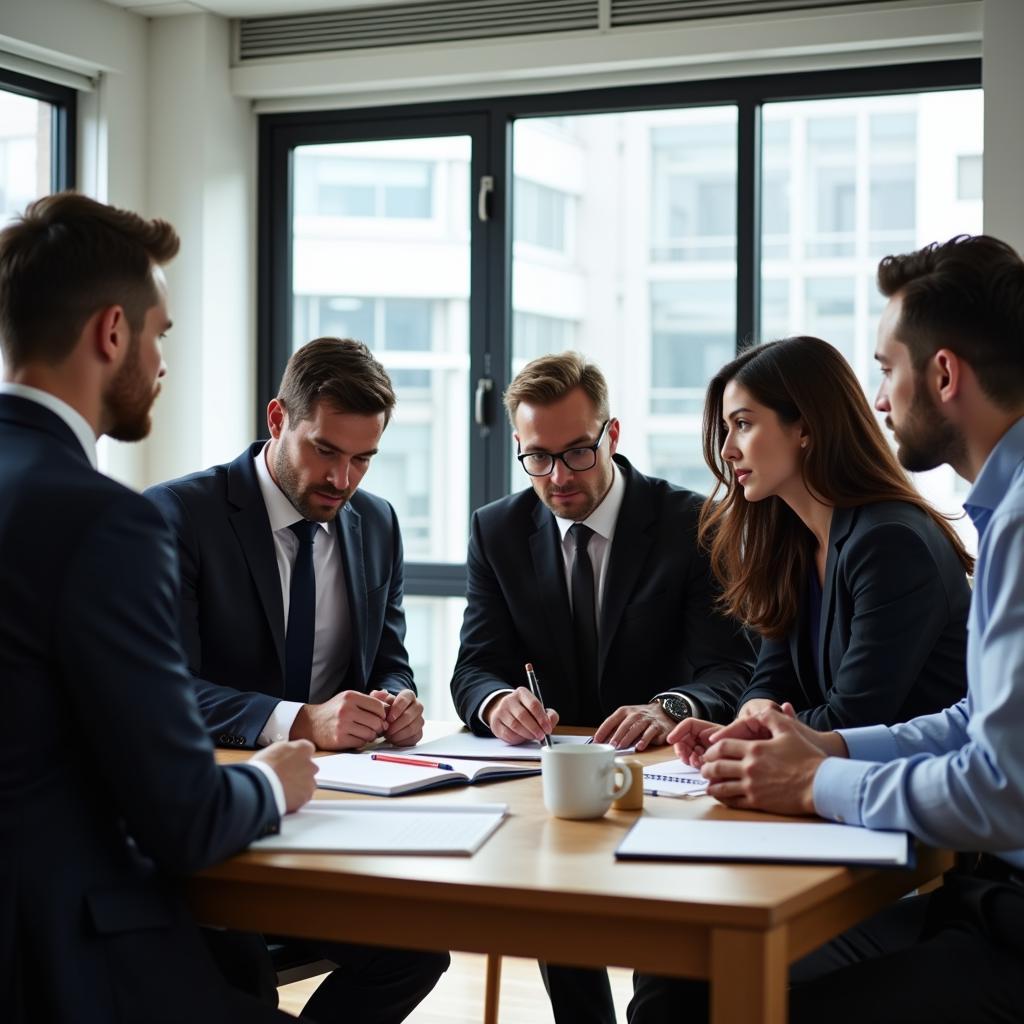 Lawyers working together in an office