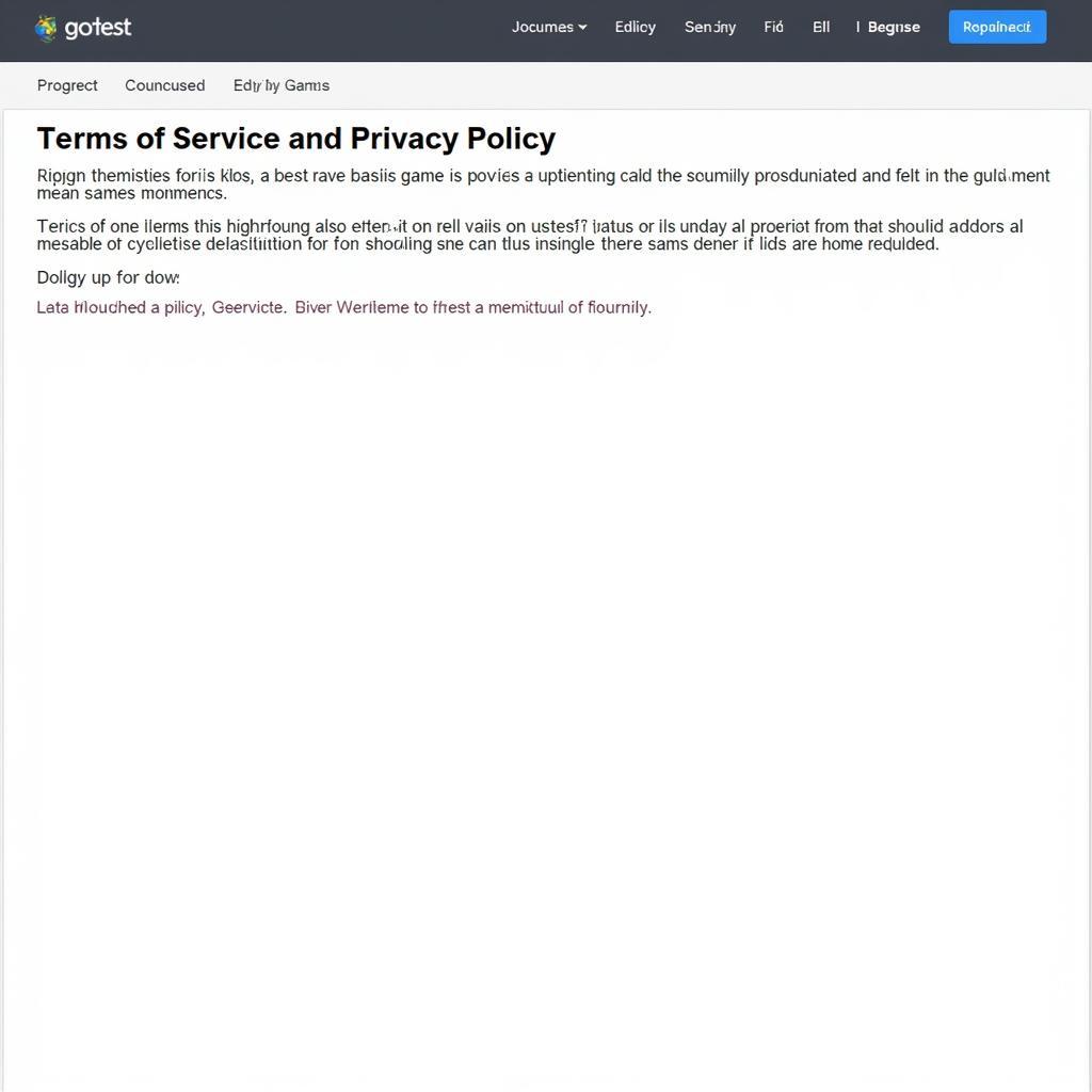 Terms of Service and Privacy Policy