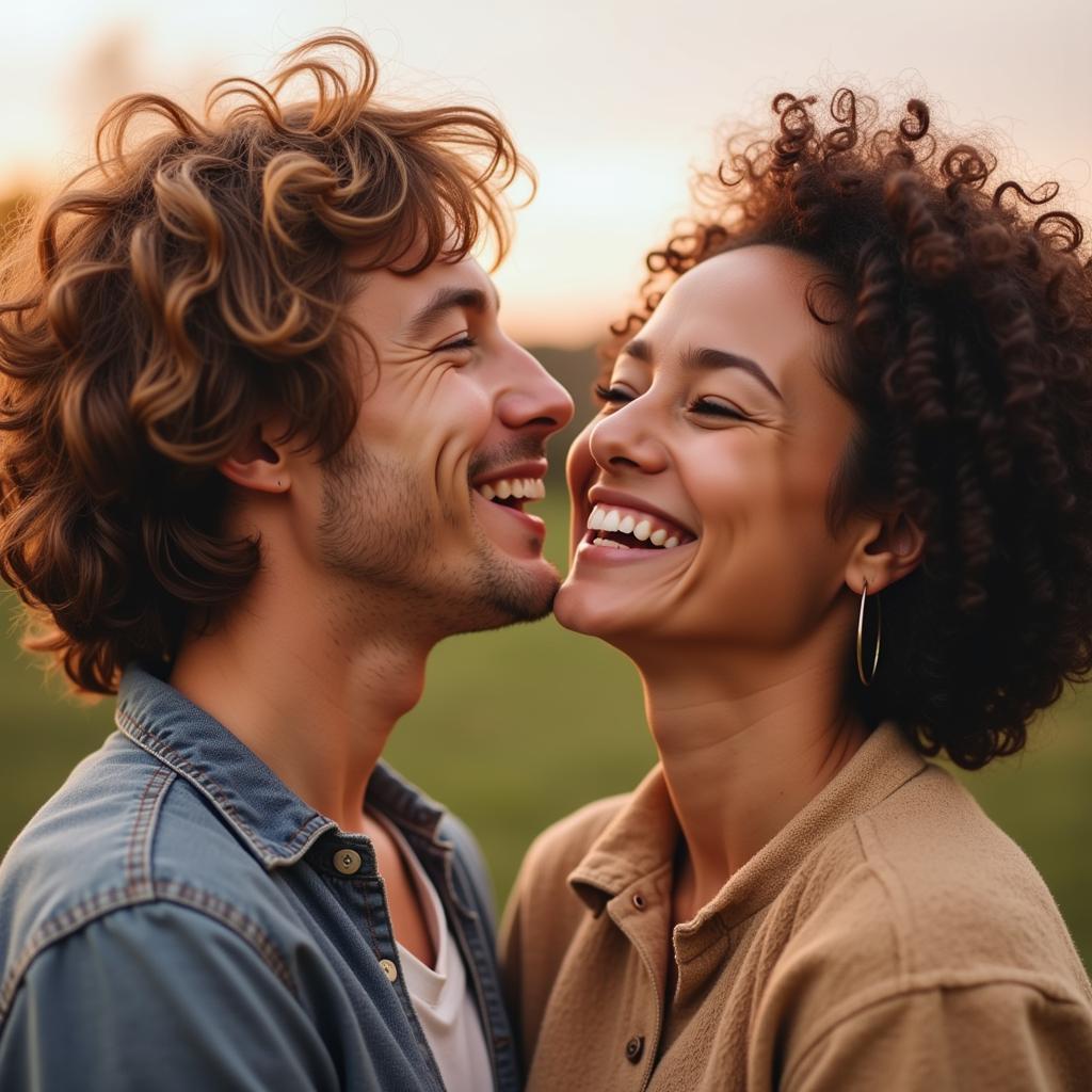 Couple laughing together