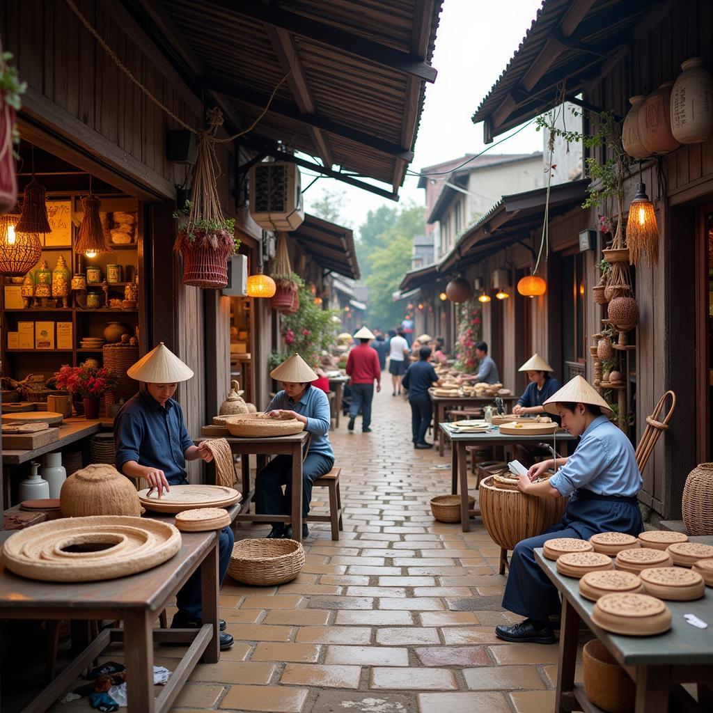 Hoạt động sản xuất tại làng nghề