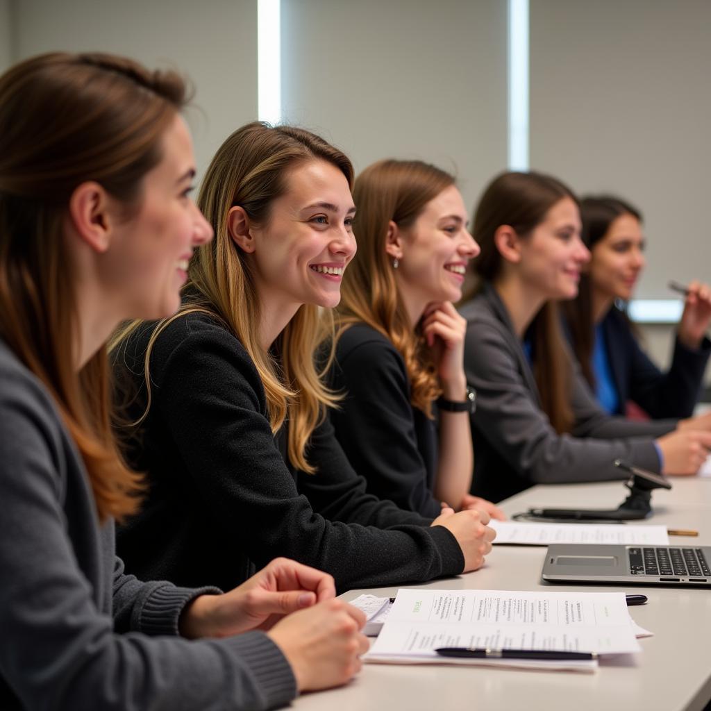 Students engaging in a legal quiz with excitement