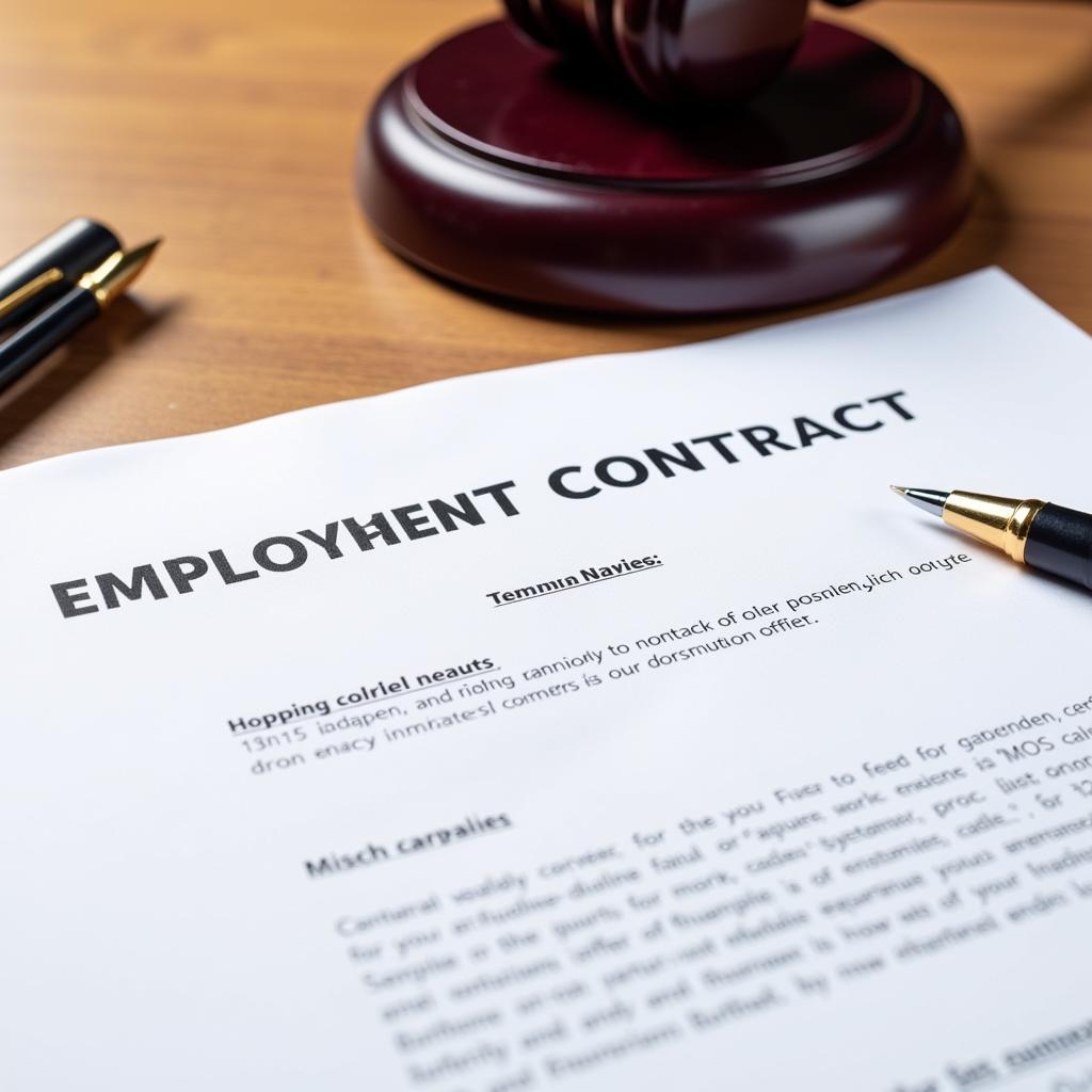 Employment contract written in English