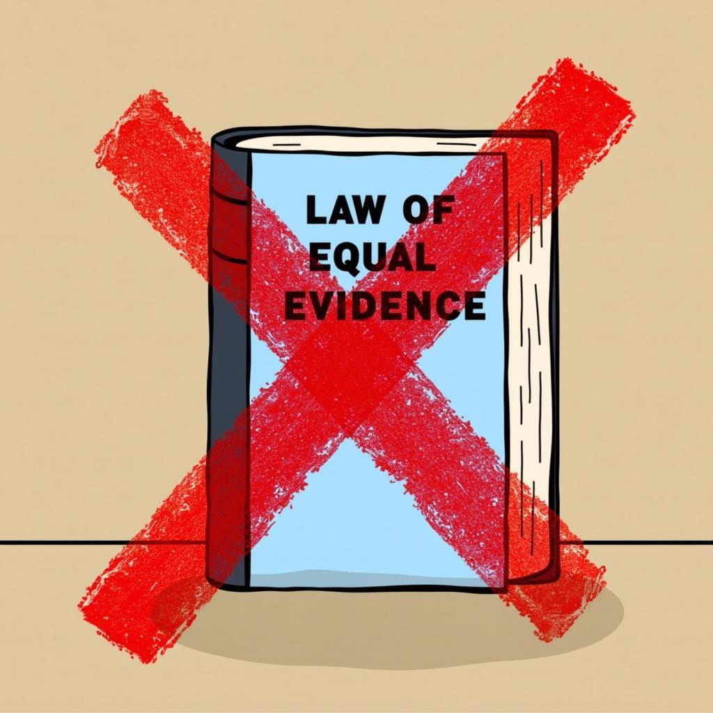 No Law Called "Equal Evidence Law"