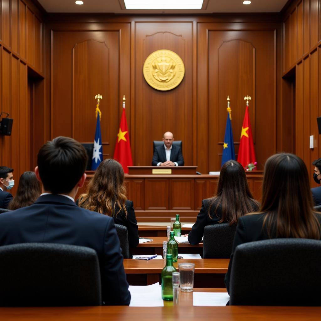 Mock trial at Hanoi Law University