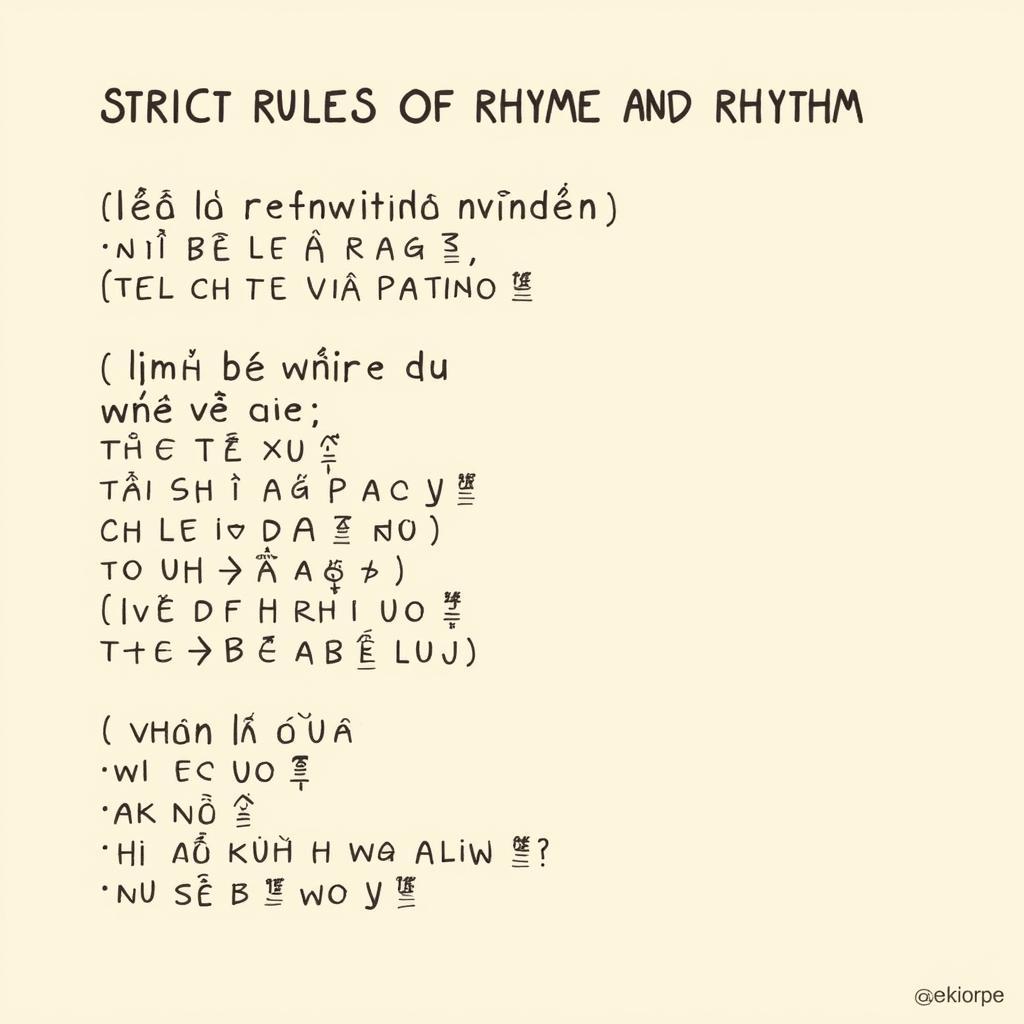 Rules of rhyme and rhythm