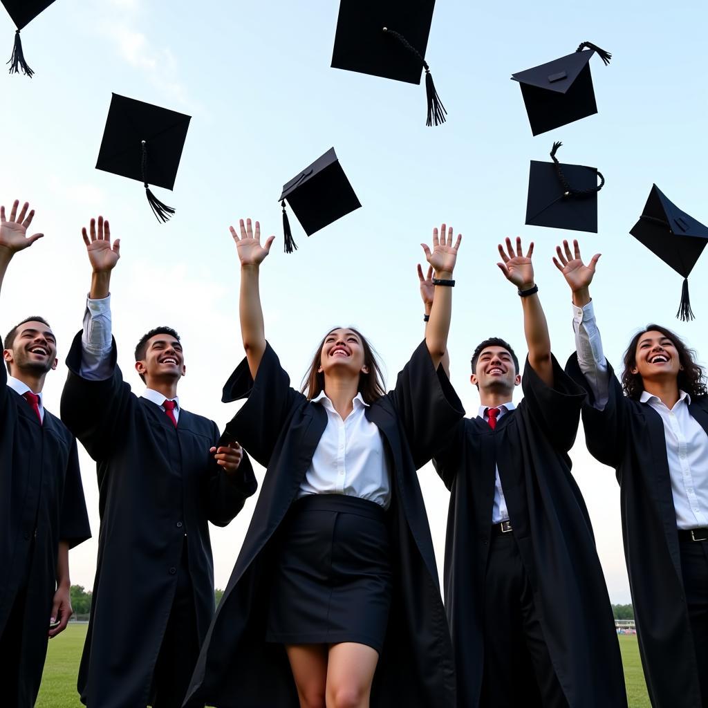 Law students celebrating graduation