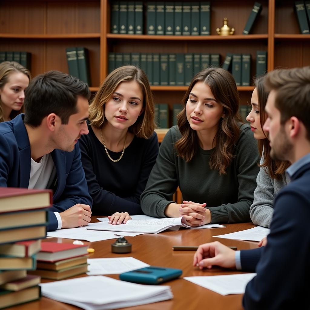 Law students studying