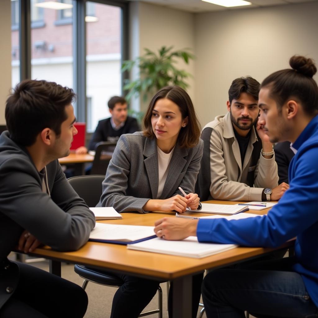 International trade law students studying