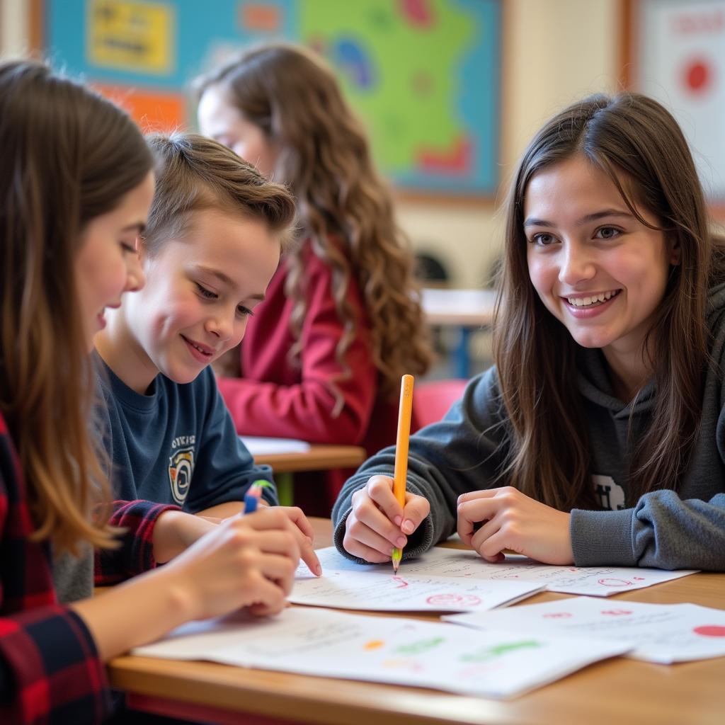 Students participating in extracurricular activities