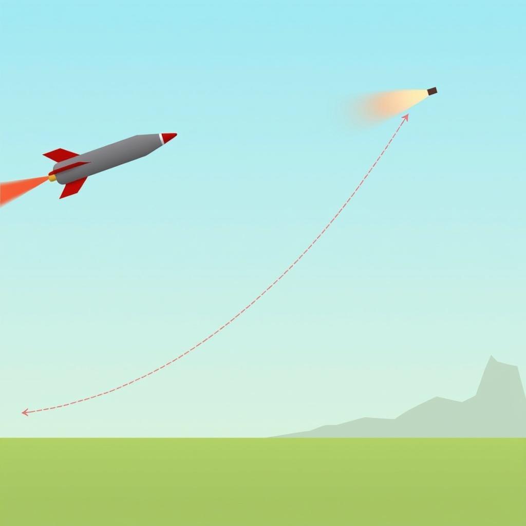 A projectile is launched horizontally from a height. As it travels through the air, it follows a parabolic trajectory. At any point during its flight, the sum of its kinetic energy and potential energy remains constant.