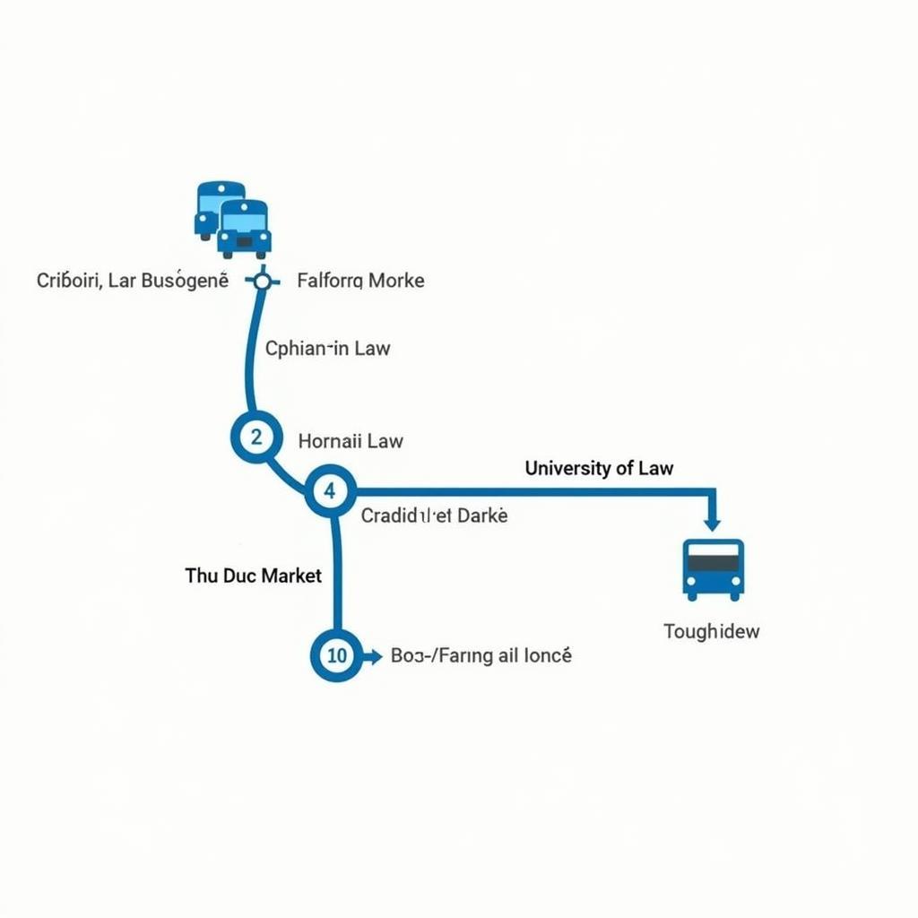 Di chuyển từ Đại học Luật đến chợ Thủ Đức bằng xe bus