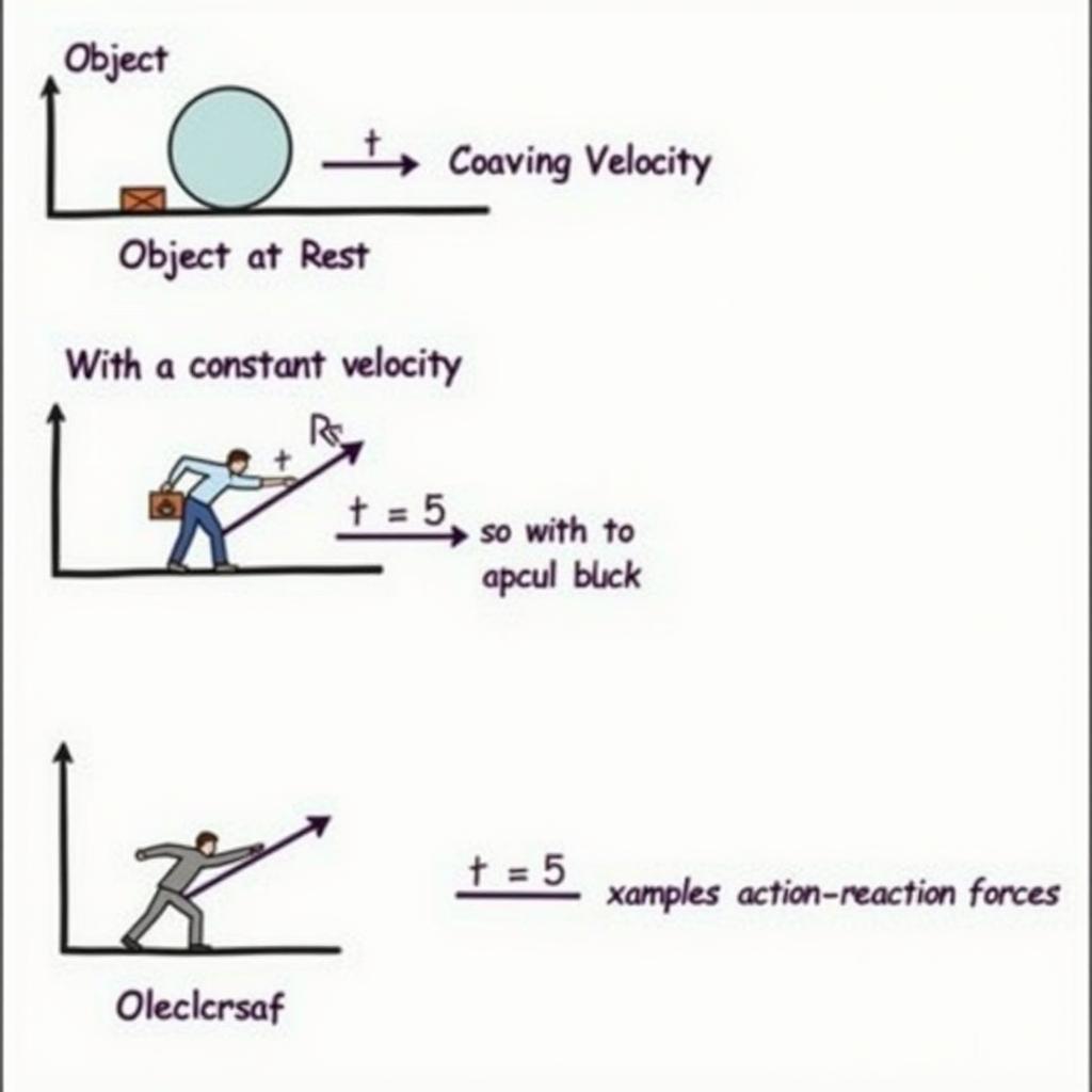 Minh họa Định luật Newton về chuyển động trong Vật lý 10