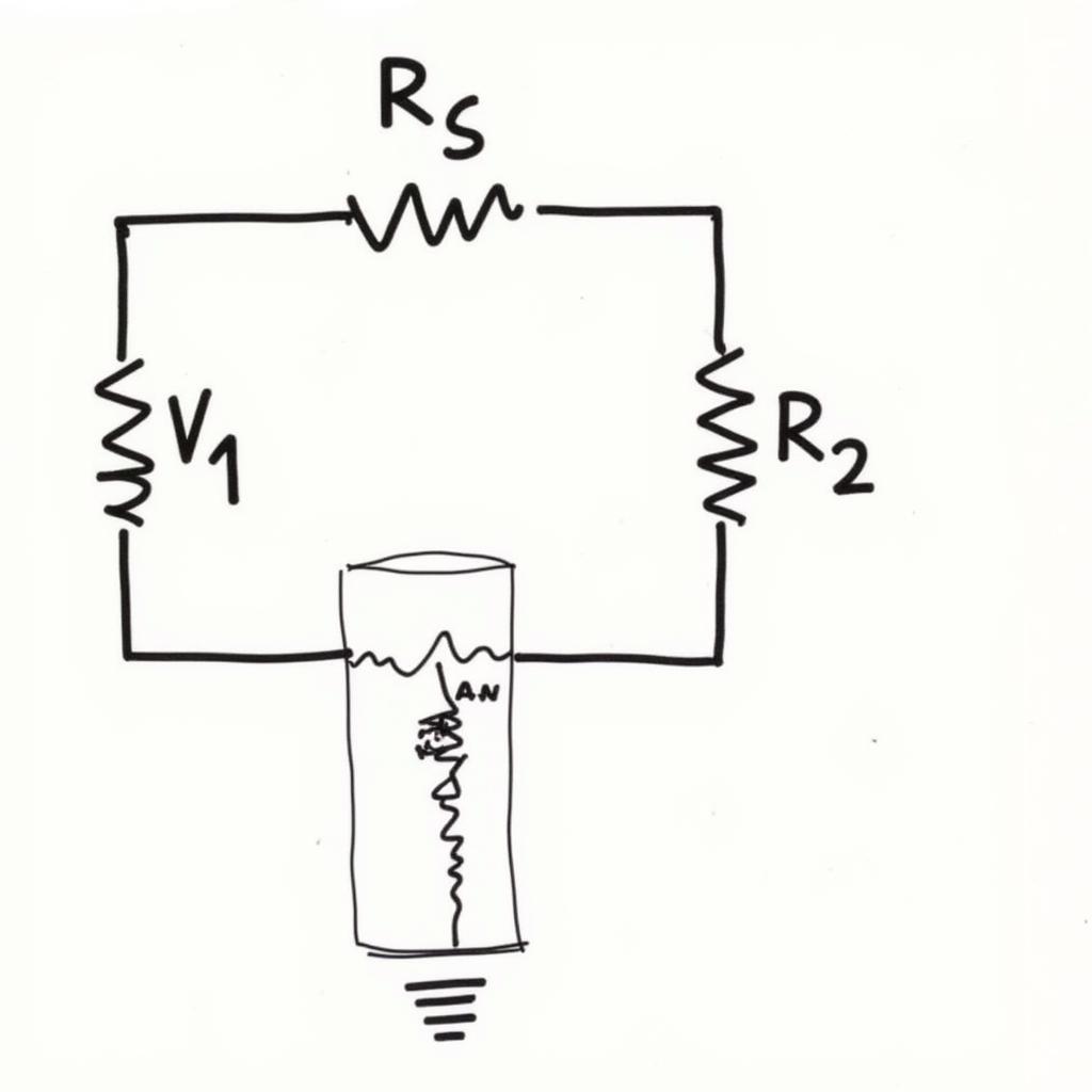 Mạch điện minh họa định luật Ohm