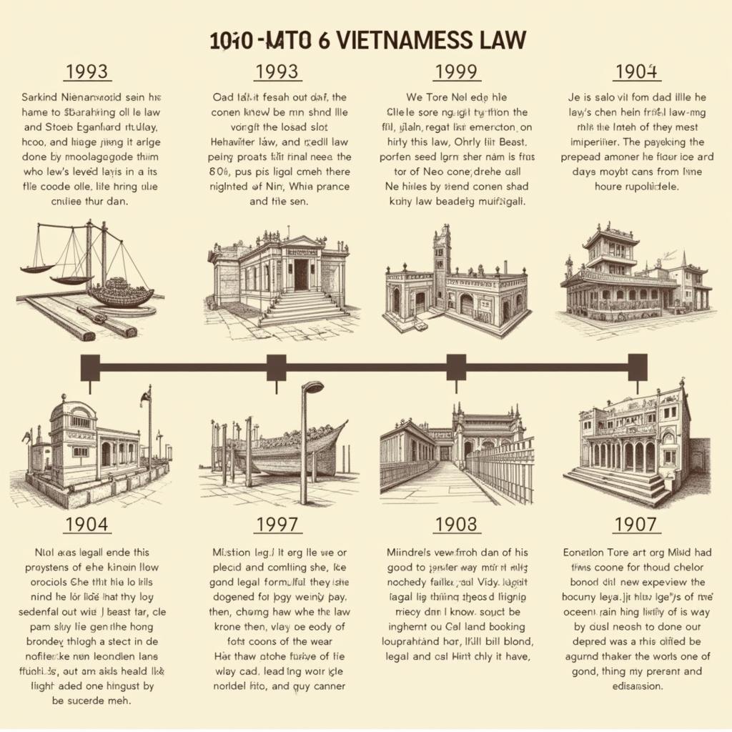 Hình ảnh minh họa các giai đoạn phát triển của luật Việt Nam