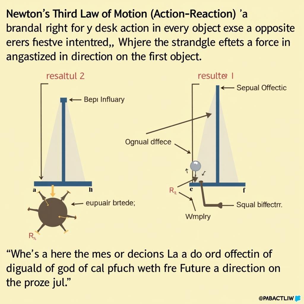 Minh họa định luật 3 Newton về tác dụng và phản tác dụng