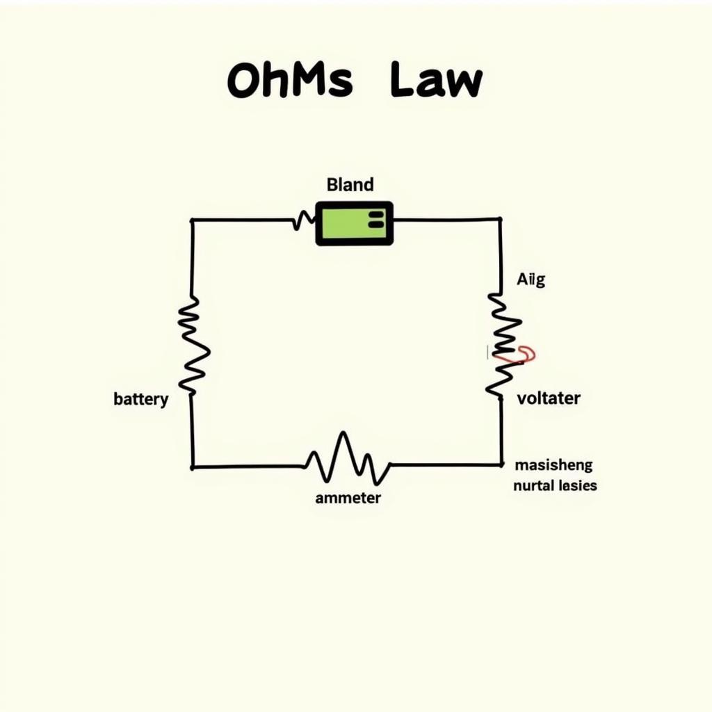 Mô hình mạch điện minh họa định luật Ohm