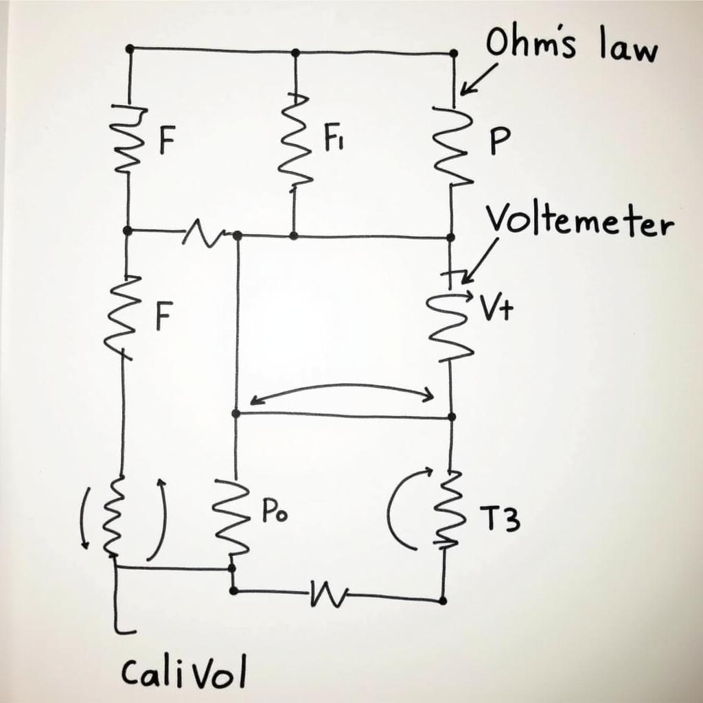 Minh họa mạch điện phức tạp với nhiều điện trở