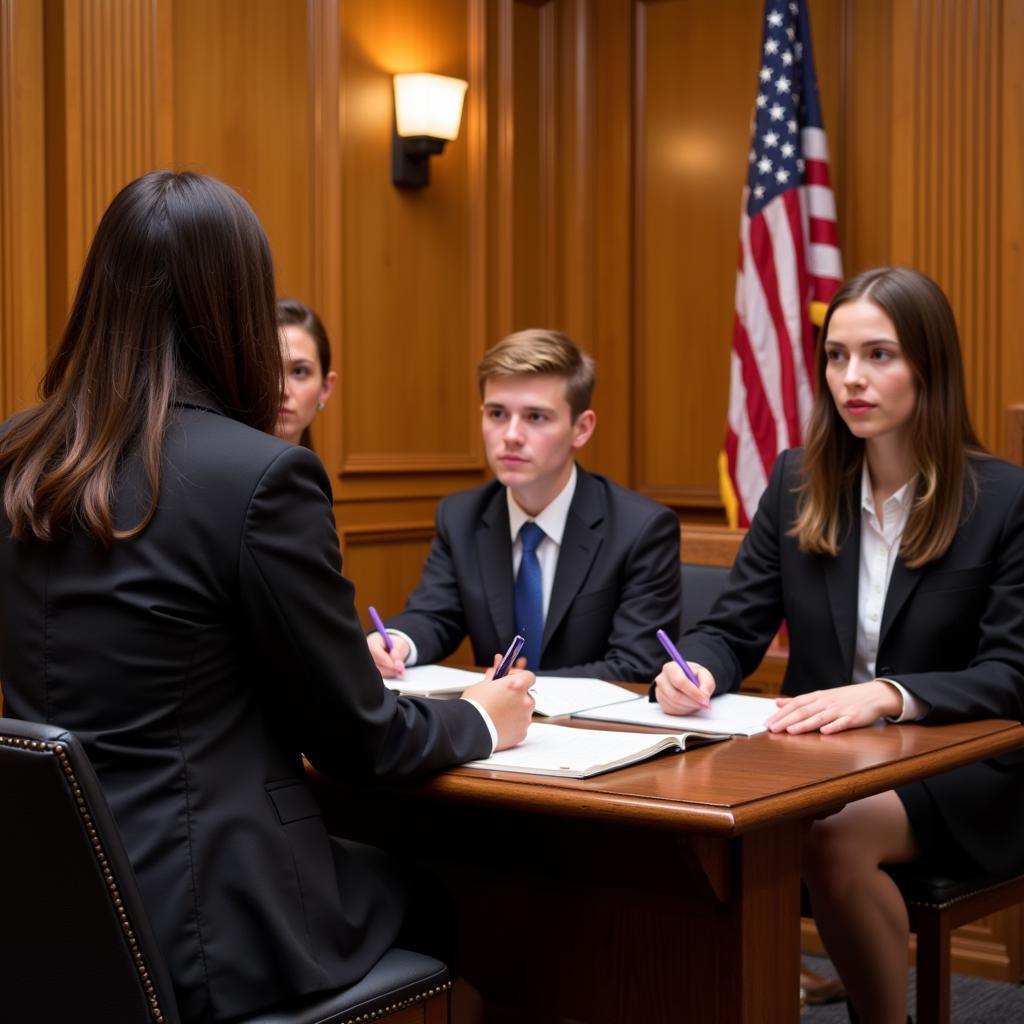 Sinh viên khoa luật tham gia moot court