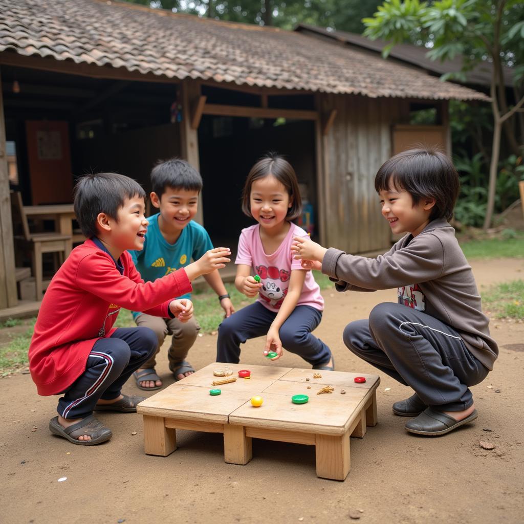 Trẻ em chơi trò chơi dân gian Việt Nam