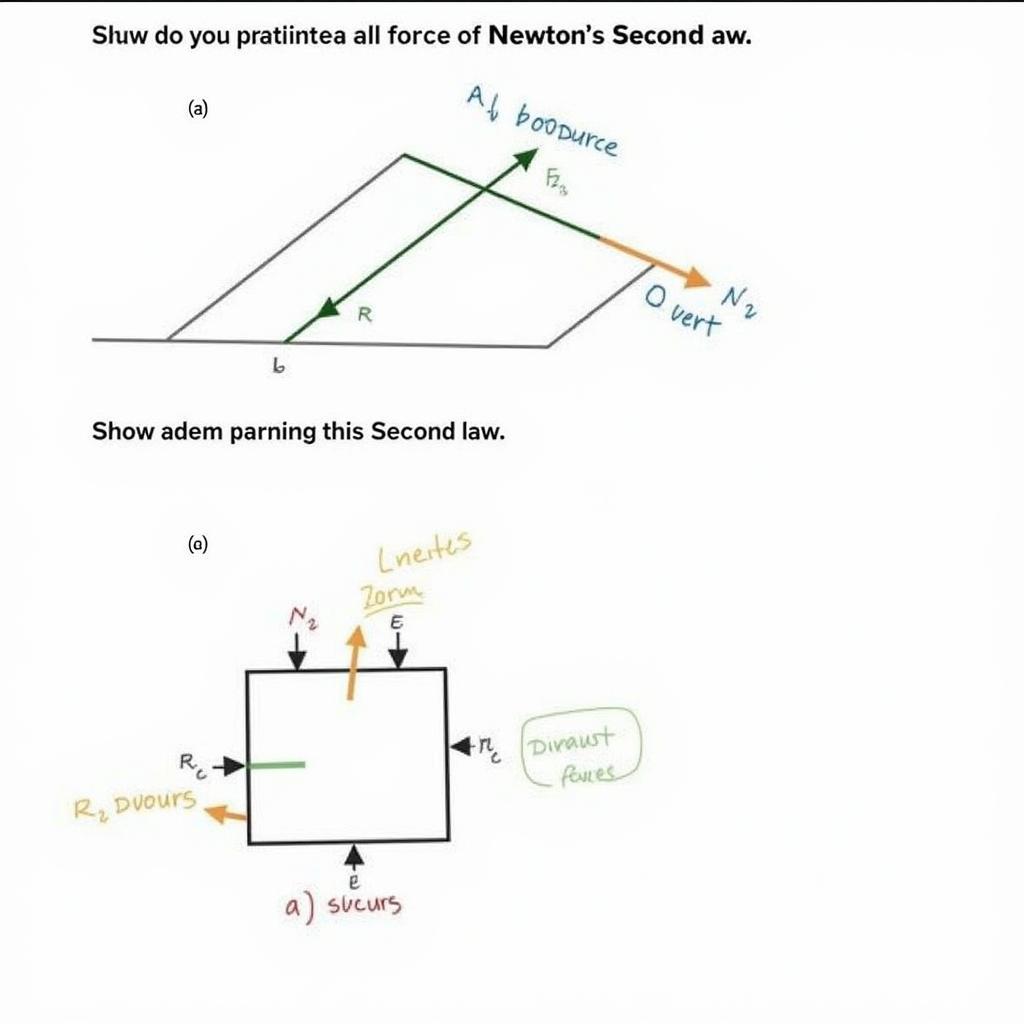 Vẽ hình minh họa định luật 2 Newton