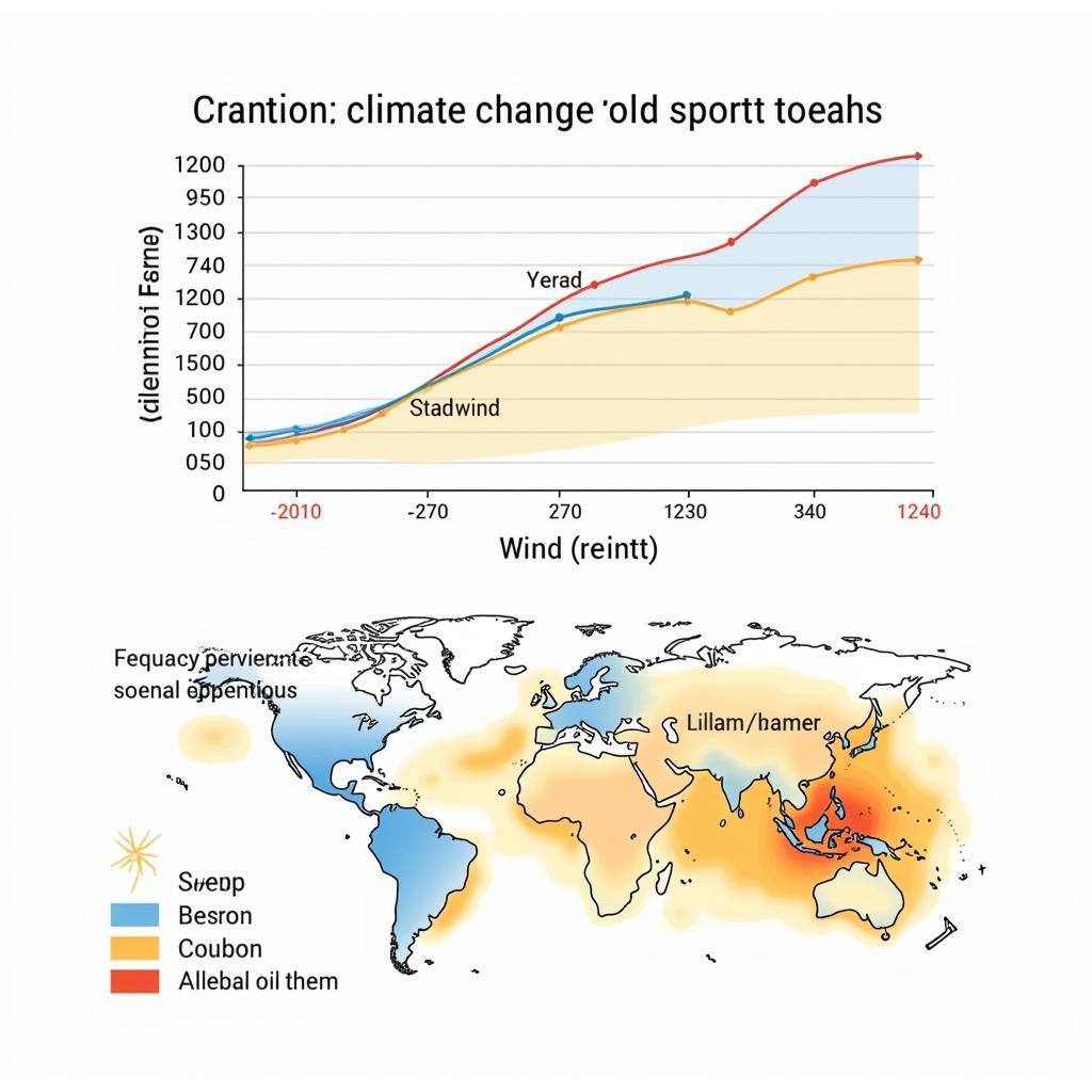 Biến Đổi Khí Hậu và Hệ Thống Gió: Biểu đồ thể hiện sự thay đổi cường độ và tần suất của các loại gió do biến đổi khí hậu