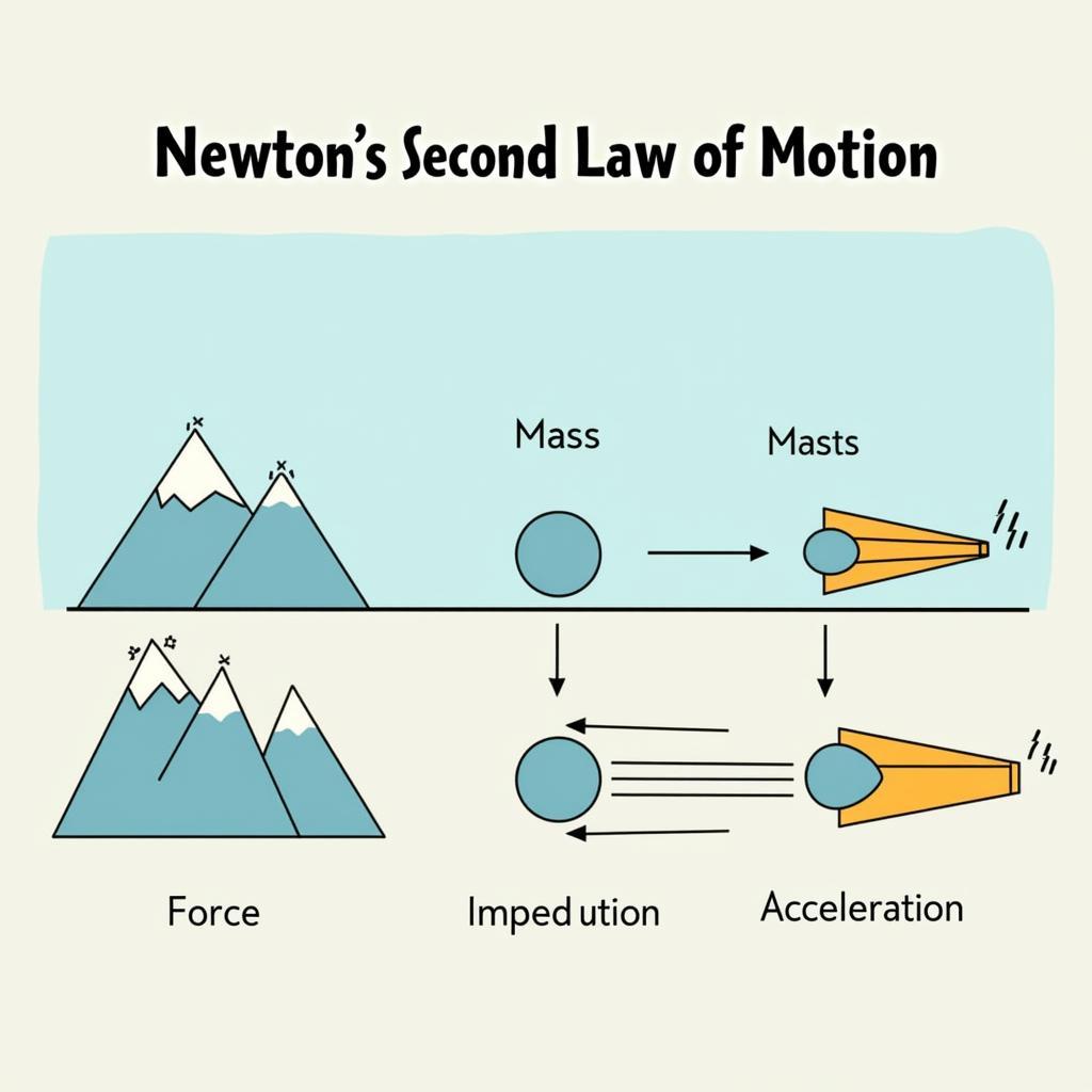 Minh họa Định luật 2 Newton: Lực, Khối lượng và Gia tốc