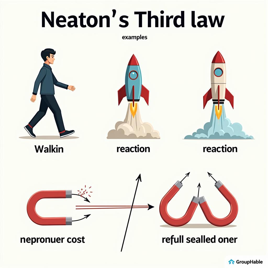 Ví dụ minh họa định luật 3 Newton