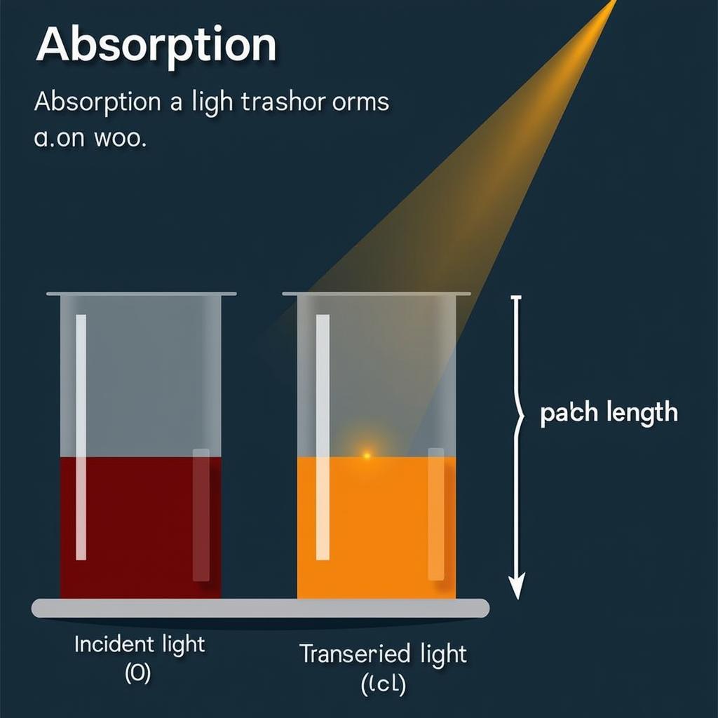 Mô tả độ hấp thụ ánh sáng qua dung dịch theo định luật Lambert-Beer