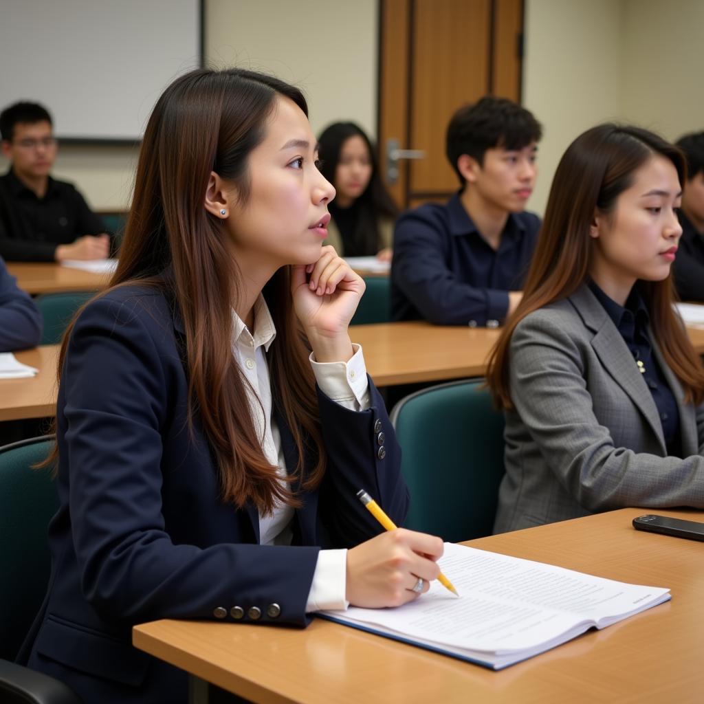 Sinh viên ngành Luật Đại học Cần Thơ đang học.