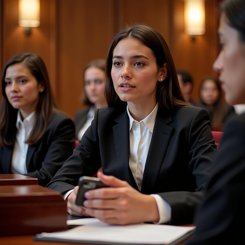 Sinh viên đại học luật tham gia Moot Court